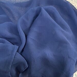 Elegant Blue Chiffon Scarf